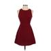 Hollister Casual Dress - A-Line Crew Neck Sleeveless: Burgundy Dresses - Women's Size X-Small