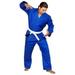 Woldorf Single Weave Jiu Jitsu Kimono Blue No Logo Size 0 Martial Arts Fighting Uniform Training Uniforms Pre-Shrunk Ultra Light Weight Uniforms Soft Fabric