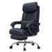 Executive Office Chair PU Leather Swivel Desk Chairs, Adjustable Height Reclining Chair with Padded Armrest and Footrest