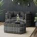 vidaXL Patio Furniture Set 4 Piece Modern Lounge Set with Cushions Poly Rattan - 24.8" x 24.8" x 22.6"