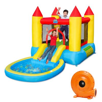 Gymax Inflatable Bounce House Kids Slide Jumping Castle Bouncer w/Pool