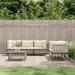vidaXL 5 Piece Patio Lounge Set with Cushions Anthracite Poly Rattan