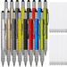 16 Pieces Gift Pen Tool Pen 6 in 1 Multitool Tech Tool Pen with Ruler Levelgauge Ballpoint Pen and Pen Refills Unique Gifts for Men (Multi-color)