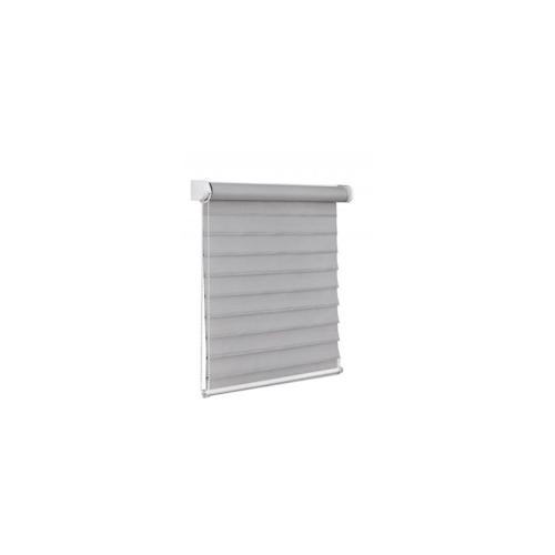 3D Fensterrollo - Neuheit - 100x150 cm grau Doppelrollo