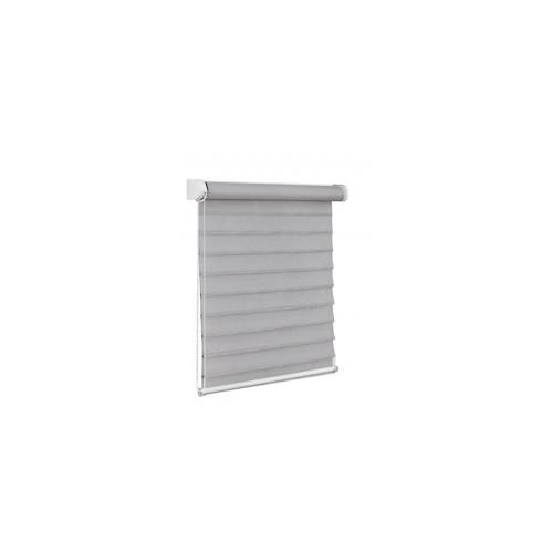 3D Fensterrollo - Neuheit - 90x150 cm grau Doppelrollo