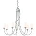 Flora 24.9" Wide 7 Arm Vintage Platinum Chandelier With Opal Glass