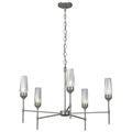 Luma 30.9" Wide Crystal Accented 5 Arm Sterling Chandelier