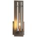 New Town 12.6" High Bronze Sconce With Seeded Clear Glass Shade