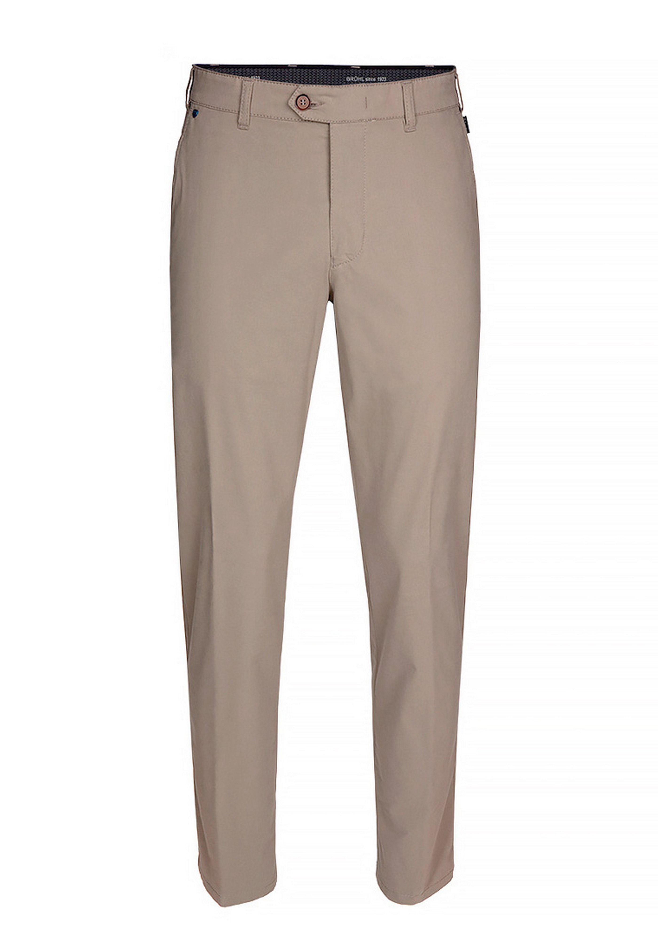 Chinohose BRÜHL "London DO", Herren, Gr. 52, EURO-Größen, beige (sand), 98% Baumwolle, 2% Elasthan, unifarben, lang, Hosen Chinohose, mit bequemem Komfortbund