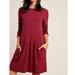 Anthropologie Dresses | Anthropologie T.La Melissa Knit Dress Wine Dropped Waist Long Sleeve-Medium | Color: Red | Size: M