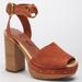 Free People Shoes | Free People Justine Suede Platform Block Heel Sandal Size 36 | Color: Brown | Size: 6
