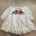 Free People Dresses | Free People 3 Tiered Mini Dress W/Colorful Floral Embroidery & Smocked Neck Sz S | Color: Red/White | Size: S