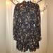 American Eagle Outfitters Dresses | Floral Chiffon Dress/Tunic Vintage Style Cottagecore | Color: Black/Green | Size: M