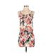 Hang Ten Casual Dress - Mini Scoop Neck Sleeveless: Pink Floral Dresses - Women's Size Small