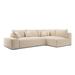 CODA Studio 110" Cotton Square Arm Modular Sofa Chaise Polyester in Brown | 34 H x 110 W x 39 D in | Wayfair CA100-34-B-Modern-Velvet-Ivory