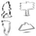 Cookiecutter.Com 4 Piece Bigfoot Cookie Cutter Set Big Foot Sasquatch, Foot, Mountains, Wooden Sign, Metal Shapes Made In USA, Silver Metal | Wayfair