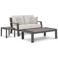 Signature Design by Ashley Tropicava 3 Piece Sofa Seating Group w/ Cushions Metal/Rust - Resistant Metal in Brown | Outdoor Furniture | Wayfair