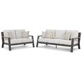 Signature Design by Ashley Tropicava Outdoor w/ Cushions Metal in Brown/Gray | Wayfair PKG014566