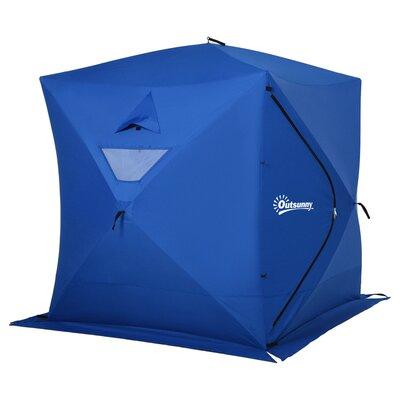 Outsunny Ice Fishing Shelter Insulated Waterproof Portable for Outdoor 4 Person Tent Fiberglass | 70.9 H x 70.9 W x 80.7 D in | Wayfair AB1-001