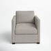 Armchair - Joss & Main Marlo Upholstered Armchair Linen/Polyester/Velvet/Fabric in Brown | 35 H x 33 W x 36 D in | Wayfair