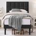 Mercer41 Torrick Bed Frame Cozy Velvet Bed Frame w/ Strong Headboard Upholstered/Velvet in Black | 47.2 H x 43.3 W x 80.1 D in | Wayfair