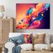 Ivy Bronx Vibrant Color Explosion I - Modern Metal Wall Décor Metal in Orange/Pink | 16 H x 32 W x 1 D in | Wayfair