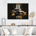 17 Stories Black & Gold American Muscle I - Modern Metal Wall Décor Metal in Black/White/Yellow | 12 H x 20 W x 1 D in | Wayfair