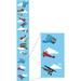 Mason & Marbles Airplane Growth Chart Wall Decal Vinyl in Blue/Gray | 52 H x 8 W in | Wayfair CE80E81961B643248DFF8C2D4E3B4625