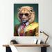 Trinx Photorealistic Of Lion - Funny Animal Metal Wall Décor Metal in Blue/Brown/Yellow | 32 H x 24 W x 1 D in | Wayfair