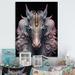 Trinx Beautiful Portrait Of A Unicorn III - Animals Horse Metal Wall Décor Metal in Black/Gray/Pink | 32 H x 24 W x 1 D in | Wayfair