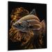 Dovecove Beautiful Bettafish In Golden Tones - Animal Fish Metal Wall Décor Metal in Black | 32 H x 24 W x 1 D in | Wayfair