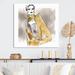 Red Barrel Studio® Haute Couture Sketch In Retro Gold IV - Fashion Woman Metal Wall Décor Metal in Gray/White | 29 H x 29 W x 1 D in | Wayfair