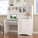 Loon Peak® Exilasse 59"L Computer Desk w/ Drawers & Bookshelf for Small Space, Writing Laptop, w/ Keyboard Tray in White | Wayfair