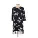 Simply Vera Vera Wang Casual Dress - Shift Crew Neck 3/4 sleeves: Black Color Block Dresses - Women's Size Small