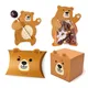 Sacs à bonbons ours de dessin animé 1 ensemble boîtes à biscuits ours brun mignon pour enfants