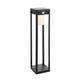 Hallam Modern Solar Powered Dimmable LED Short Bollard Lamp Textured Black, PIR Motion & Day Night Sensors, Warm White, IP44