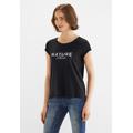 T-Shirt STREET ONE Gr. 40, schwarz (black) Damen Shirts Jersey