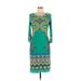 Ronni Nicole Casual Dress - Sheath Scoop Neck 3/4 sleeves: Green Dresses - Women's Size 6