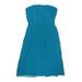Donna Morgan Cocktail Dress - A-Line Strapless Strapless: Blue Print Dresses - Women's Size 0