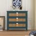 Natural Rattan 3-Drawer Cabinet,Wood Furniture Storage Chest