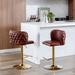 Height Adjustable Bar Dining Chairs with Golden Base, Swivel（Set of 2）