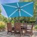 AOOLIMICS LED 10x7Ft Patio Rectangle Table Umbrellas w/Aluminum Frame