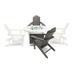 Vail 48" Two-Tone Fire Pit Table, Round Top with Four Marina Chairs