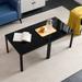 Black coffee table glass tea table 2 square modern table