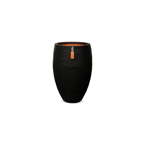 Capi Vase Nature Rib Elegant Deluxe 45x72 cm Schwarz