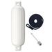 Boat Ball Anchor Buoy Float Inflatable Dock Edge 10x12 inch Protector Marine Mooring Buoy Swim Buoy for Fishing Sailboats Accessories White w Black Rope