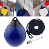 Boat Ball Anchor Buoy Float Inflatable Dock Edge 10x12 inch Protector Marine Mooring Buoy Swim Buoy for Fishing Sailboats Accessories Blue with Black Rope