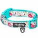 Minty Green Soft & Comfy Peony Flower Padded Dog Collar, Large