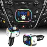 XMMSWDLA Transmitter in-Car Adapter Type-C PD 20W+ QC3.0 Fast USB Charger Wireless Bluetooth 5.0 Radio Car Kit Hands Free Calling Mp3 Player Receiver Hi Fi Bass Support U Disk