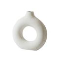 Yoone Flower Vase Fine Workmanship Wide Application Ceramic Decorative Doughnut Shape Planter Household Supplies